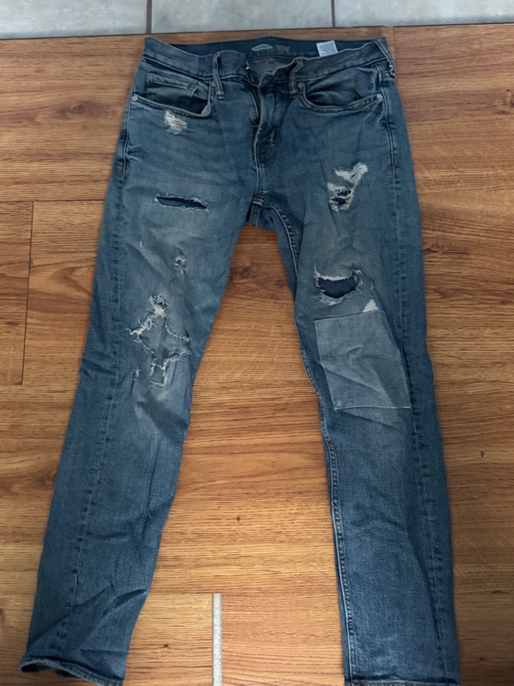 Old Navy Slim Ripped Jeans - Dark Blue